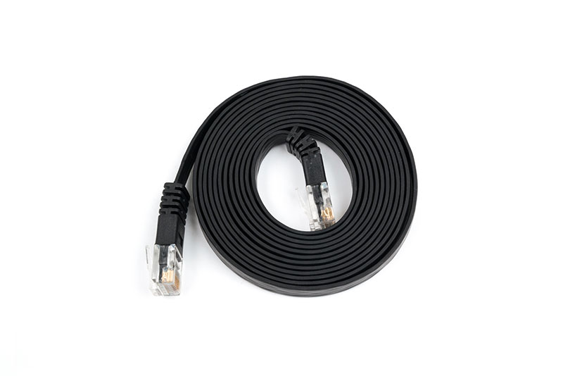 Cat 5e, RJ45 PLUG TO RJ45 PLUG, FLAT CABLE