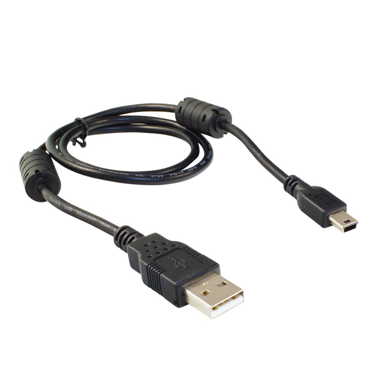 USB 2.0 A TO MINI-B, W/FERRITE CORE